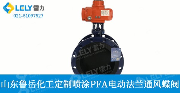 山東魯岳化工使用雷力家的電動(dòng)法蘭通風(fēng)蝶閥